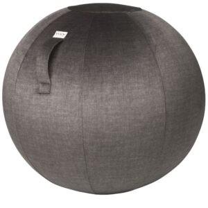 Antracitově šedý sametový sedací / gymnastický míč  VLUV BOL WARM Ø 75 cm