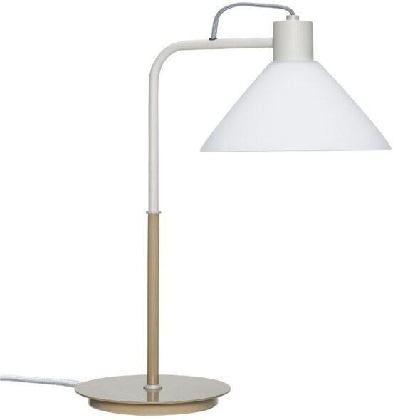 Bílá skleněná stolní lampa Hübsch Santos