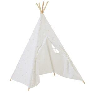 Bílý bavlněný dětský teepee stan Kave Home Miris 162 x 110 cm