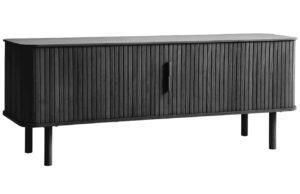 Černý dubový TV stolek Unique Furniture Cavo 160 x 40 cm