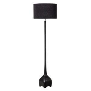 Hoorns Černá kovová stojací lampa Fuse 150 cm