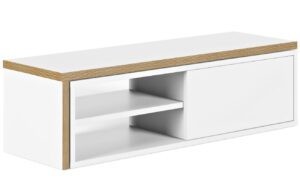 Matně bílý dubový TV stolek TEMAHOME Move 203 x 35 cm