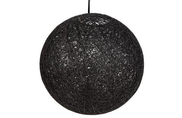 Moebel Living Černé závěsné kulaté světlo Moon 35 cm