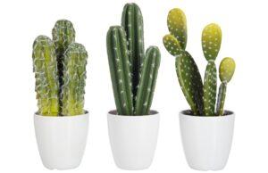 Set tří umělých květin J-line Cactusa 29 cm