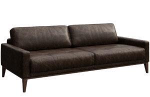 Tmavě hnědá vintage kožená třímístná pohovka MESONICA Musso Tufted 211 cm