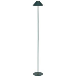 Tmavě zelená plastová nabíjecí stojací LED lampa Halo Design Hygge 134 cm