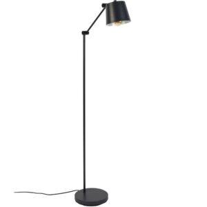 White Label Černá kovová stojací lampa WLL HAJO 124 cm