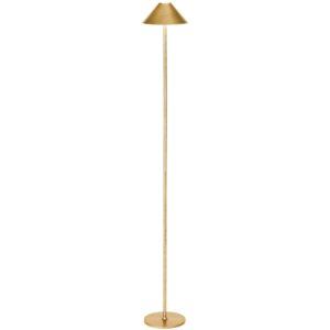 Zlatá plastová nabíjecí stojací LED lampa Halo Design Hygge 134 cm