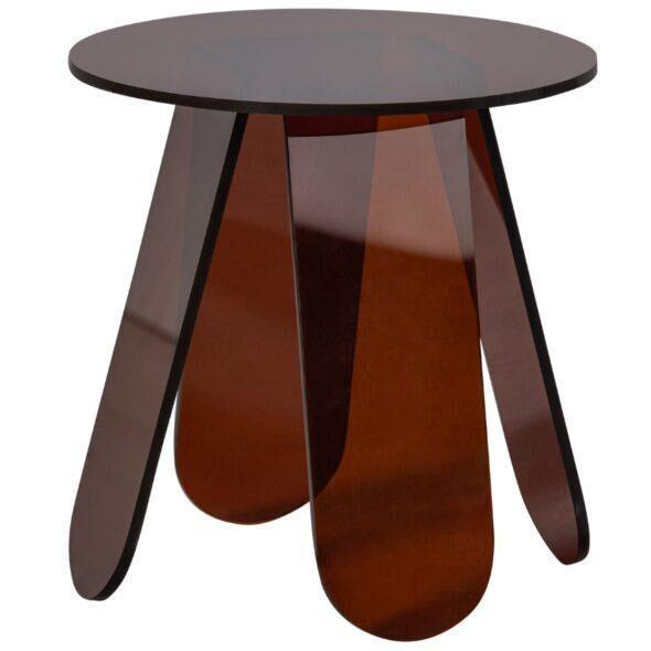 Hoorns Hnědý plastový odkládací stolek Watt 40 cm