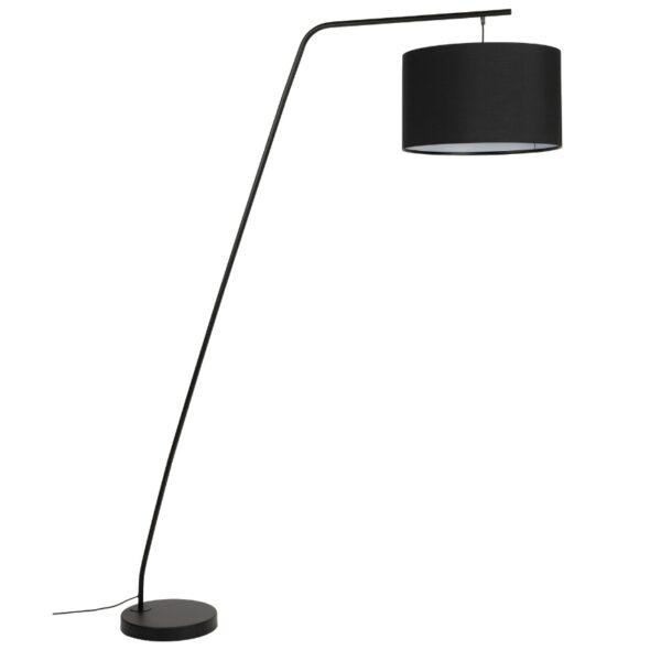 White Label Černá kovová stojací lampa WLL MARTINE 224 cm